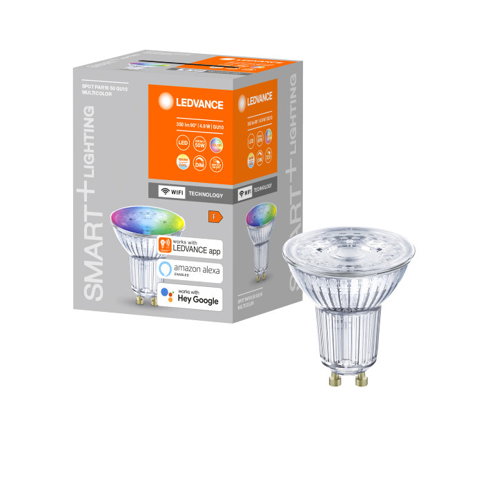 Ledvance SMART+ spotpære PAR16 farge GU10 5 W